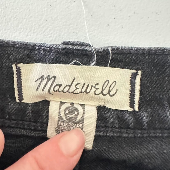Madewell 90s Straight Jeans Size 28P Petite Stretch Black Charcoal Wash Denim - Picture 4 of 8